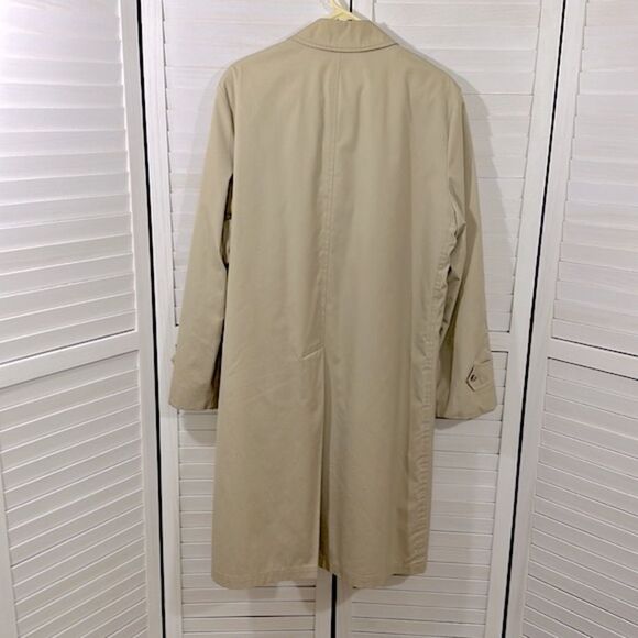 London Fog Men's Iconic Trench Coat 42L 80’s Vintage Beige - Picture 4 of 14